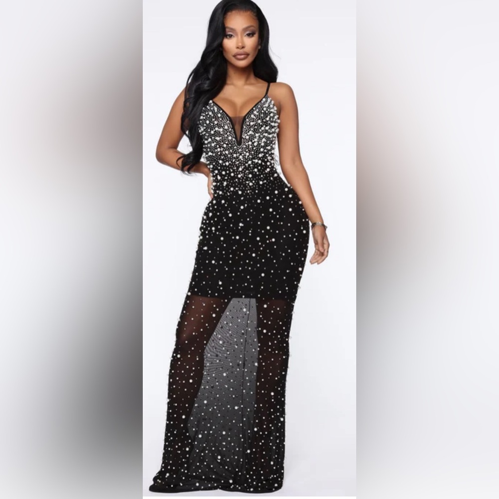 Beaded gown embellished